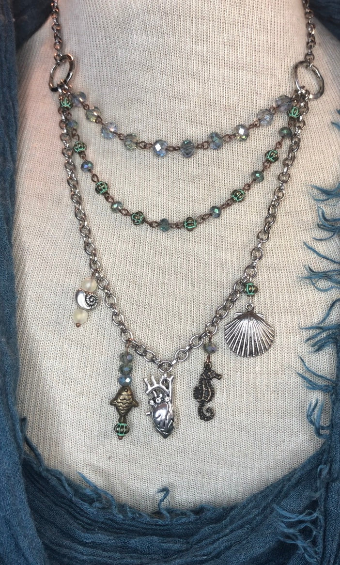 Titanic Blue Ocean Heart Crystal Made with Swarovski Element Pendant  Necklace | eBay